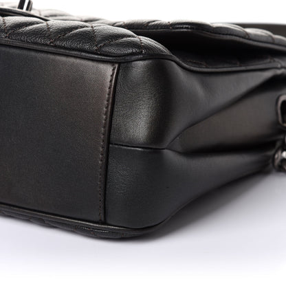 Chanel Metallic Goatskin Quilted Medium Rock In Rome Flap Charcoal 10 of 11