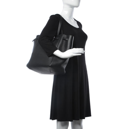 Celine Soft Grained Calfskin Small Belt Cabas Phantom Black 2 of 7