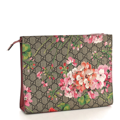 Gucci GG Supreme Monogram Blooms Large Cosmetic Case Beige Multicolor Dry Rose 3 of 10