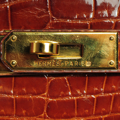 Hermes Shiny Porosus Crocodile Kelly Sellier 32 Miel 26 of 30
