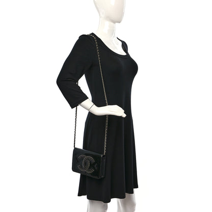 Chanel Patent Strass Wallet On Chain WOC Black 2 of 12