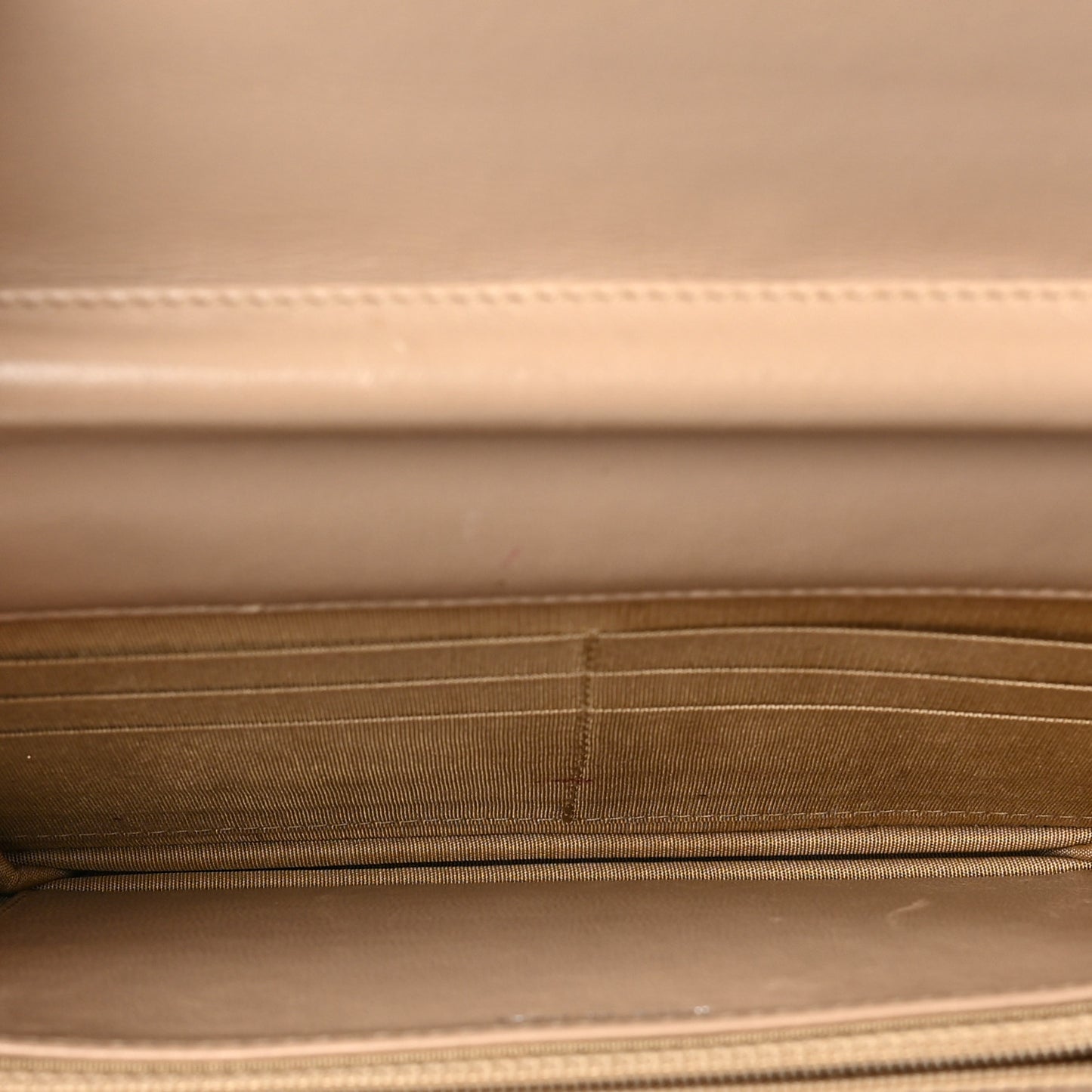 Calfskin Diamond Stitch Wallet On Chain WOC Beige