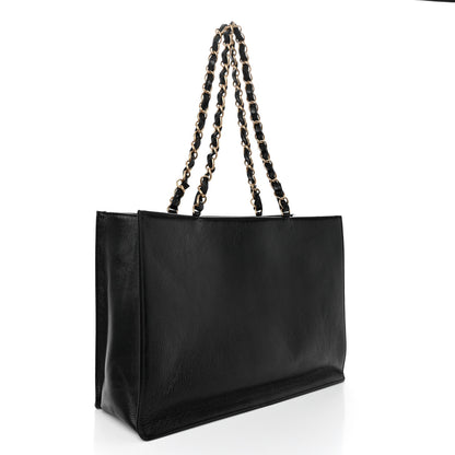 Chanel Shiny Aged Calfskin Shopping Bag Black 3 of 10