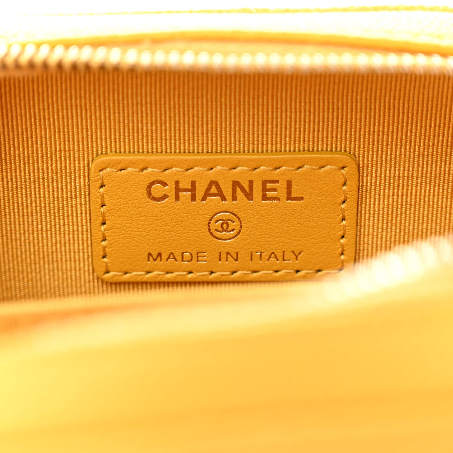 Caviar Quilted Phone Holder Wallet On Chain WOC Yellow