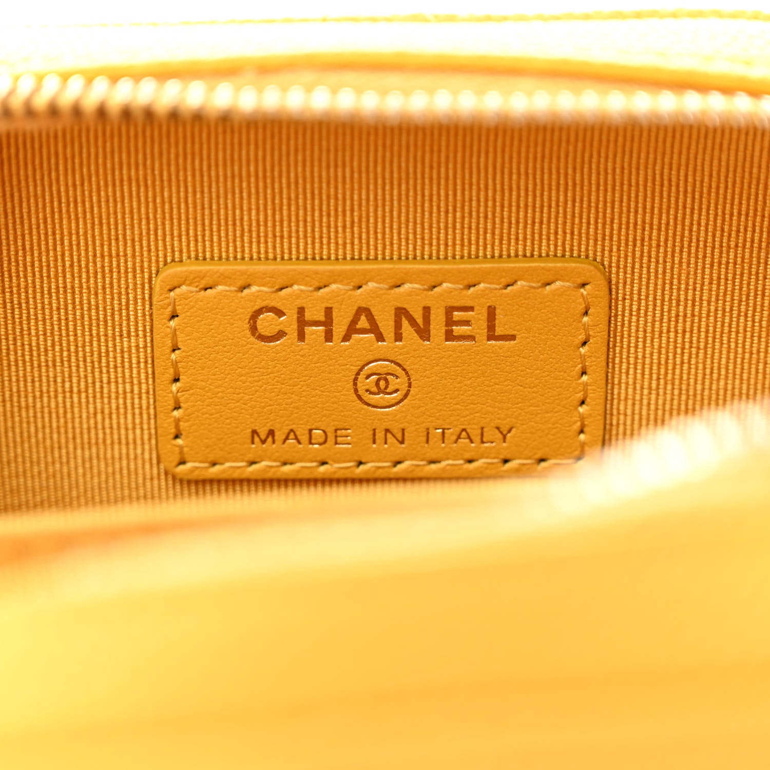Chanel Caviar Quilted Phone Holder Wallet On Chain WOC Yellow 6 of 12