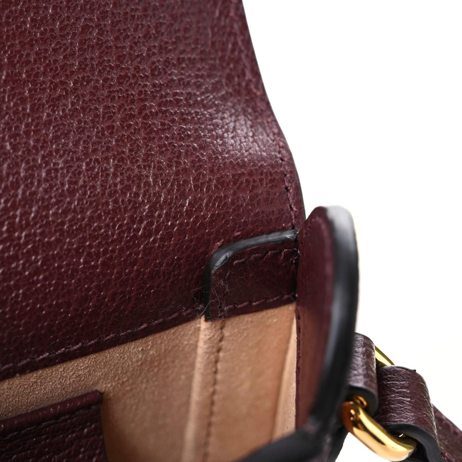 Gucci Monogram Textured Dollar Calfskin Mini Horsebit 1955 Crossbody Bag Sahara Rubino Chardonnay 9 of 10