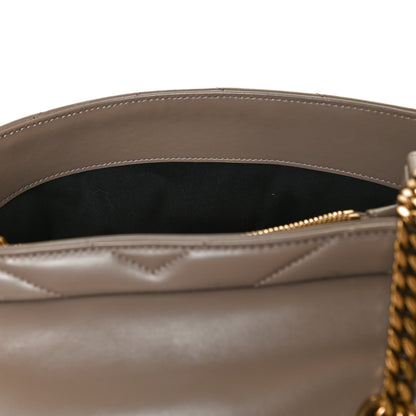 Saint Laurent Calfskin Y Quilted Monogram Medium Loulou Chain Satchel Taupe 9 of 14