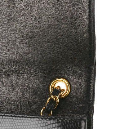 Chanel Lizard Quilted CC Single Flap Bag Black 13 of 13