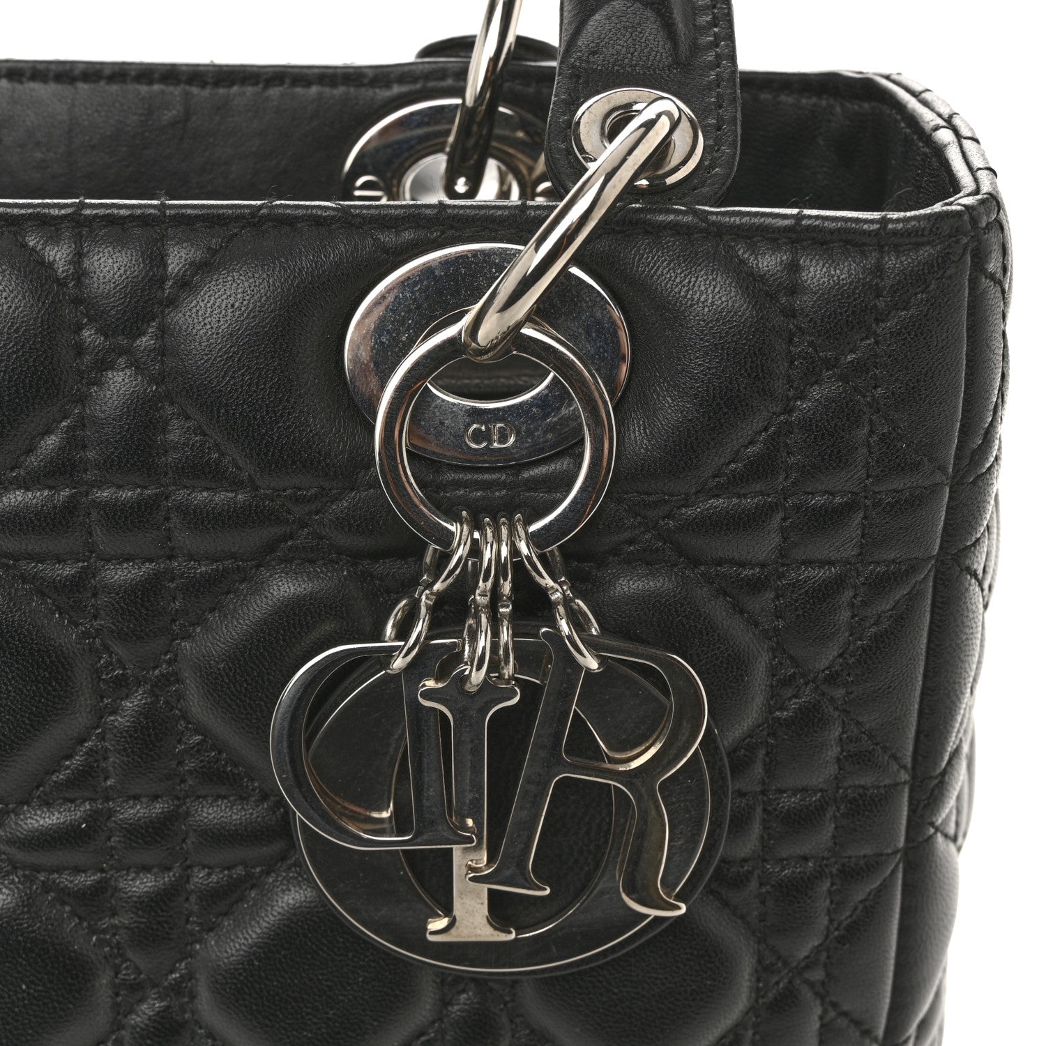 Christian Dior Lambskin Cannage Medium Lady Dior Black 11 of 15