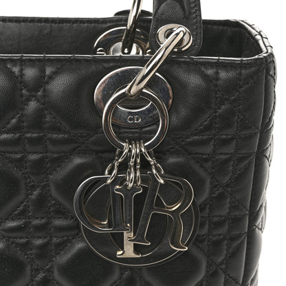 Christian Dior Lambskin Cannage Medium Lady Dior Black 11 of 15