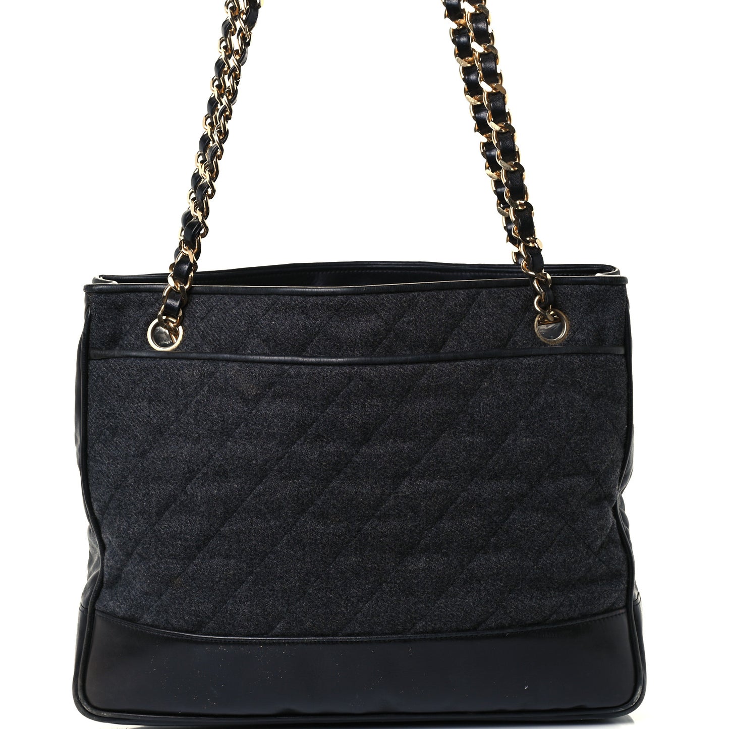 Wool Lambskin Shopper Tote Navy
