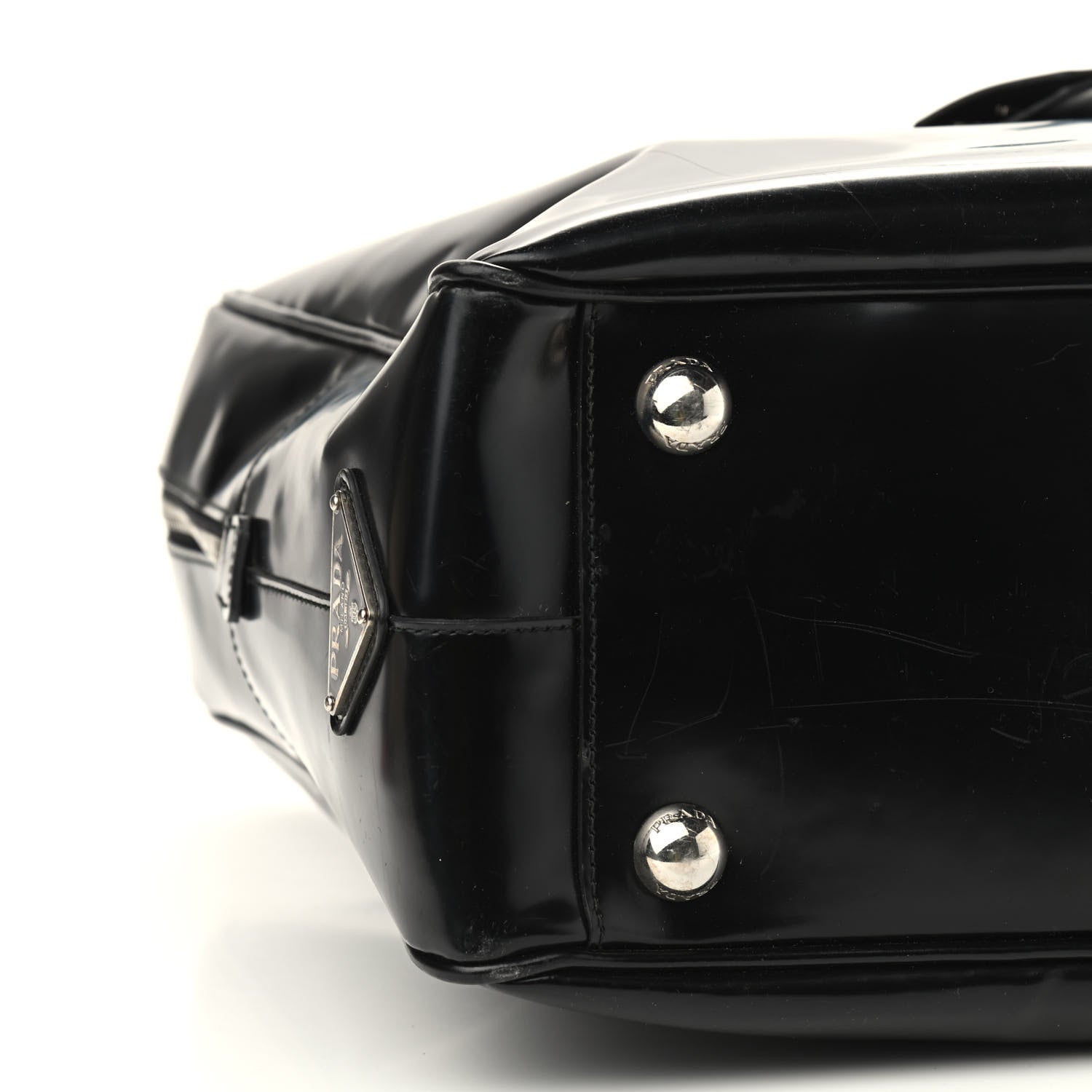 Prada Spazzolato Large Zip Around Briefcase Black 5 of 10