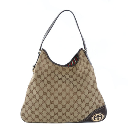 Gucci Monogram Medium New Britt Hobo Dark Brown 1 of 8