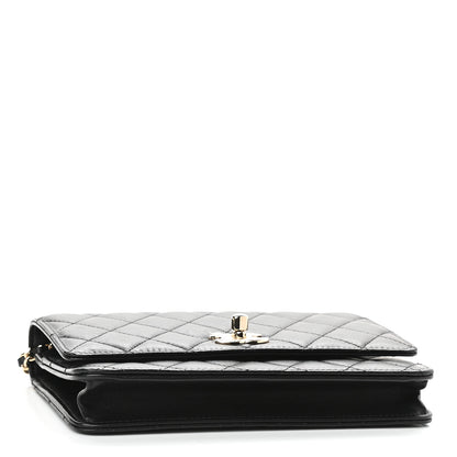 Chanel Lambskin Quilted Trendy CC Wallet On Chain WOC Black 4 of 10