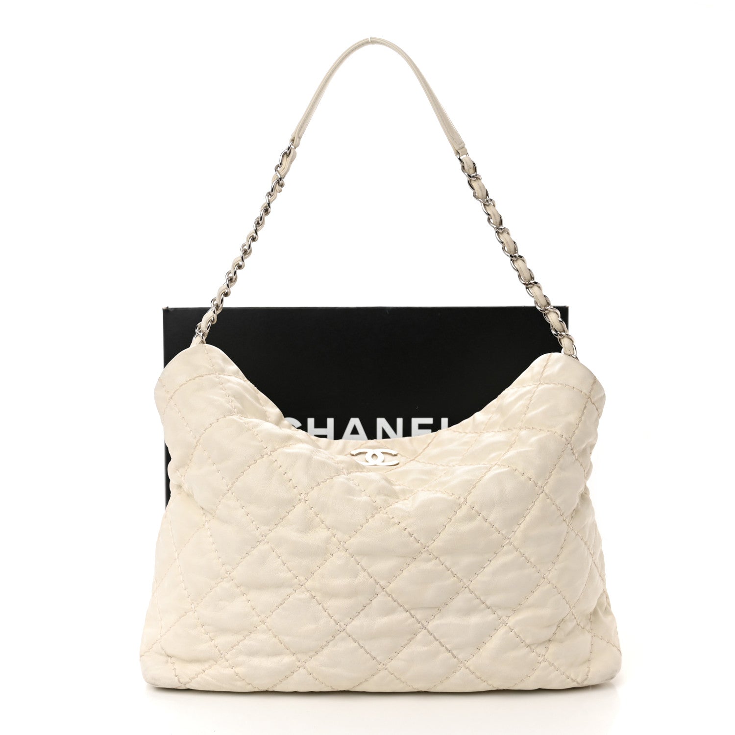 Chanel Calfskin Ultimate Stitch Shopping Tote White 14 of 14
