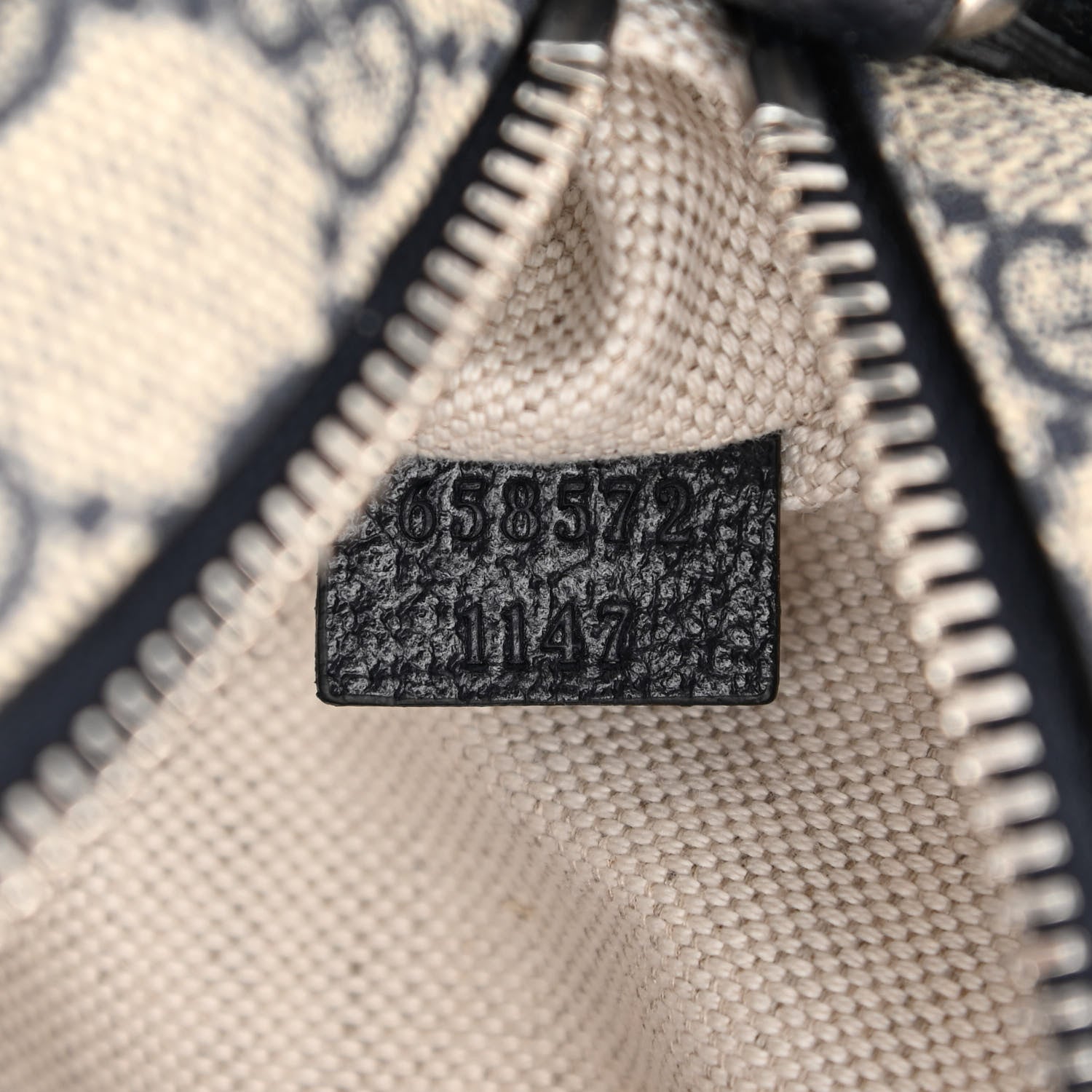 Gucci GG Supreme Monogram Textured Dollar Calfskin Mini Retro Interlocking G Shoulder Bag Beige Blue 7 of 11