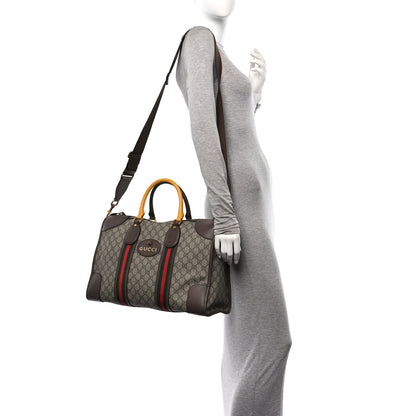Gucci Soft GG Supreme Monogram Web Neo Vintage Duffle Bag Beige New Acero Crop 2 of 10