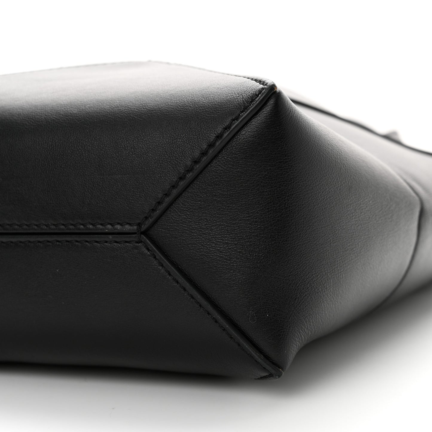 Shiny Calfskin Mini Puzzle Fold Tote Black