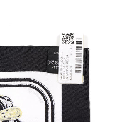 Hermes Silk Brides de Gala Nano Scarf 20 Black White Or 4 of 4