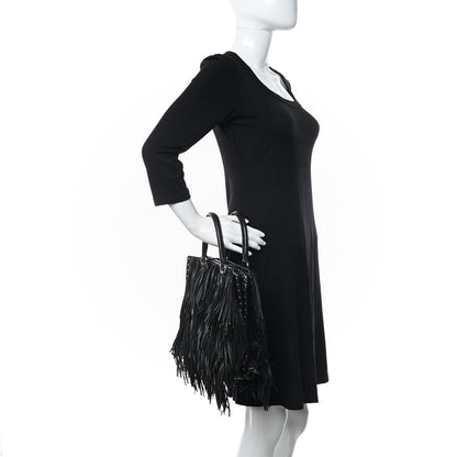 Prada Nappa Fringe Tote Black 2 of 13