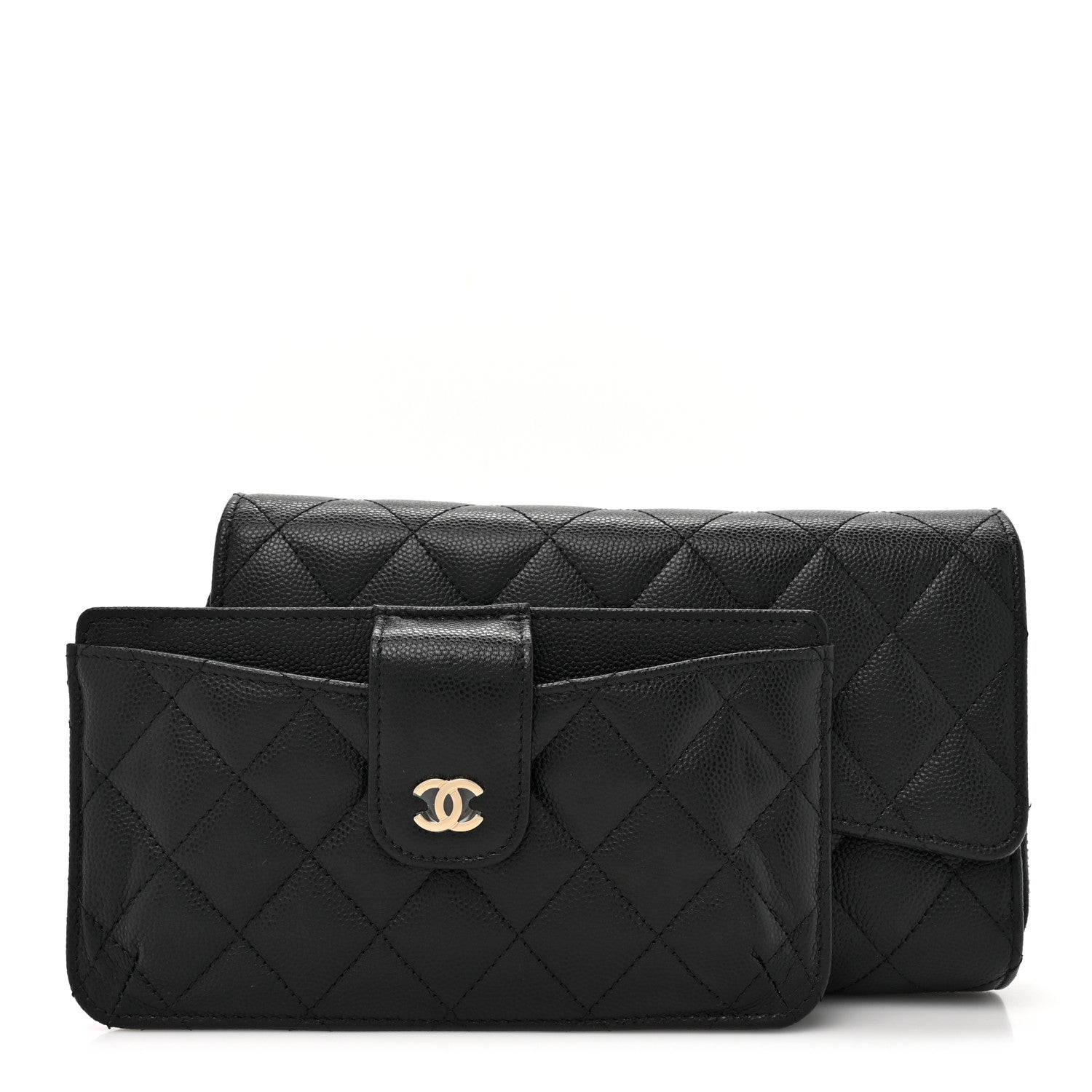 Chanel Caviar Quilted Phone Holder Wallet on Removable Chain Black 3 of 17