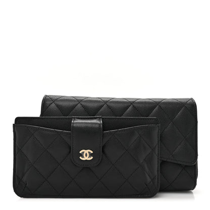 Chanel Caviar Quilted Phone Holder Wallet on Removable Chain Black 3 of 17
