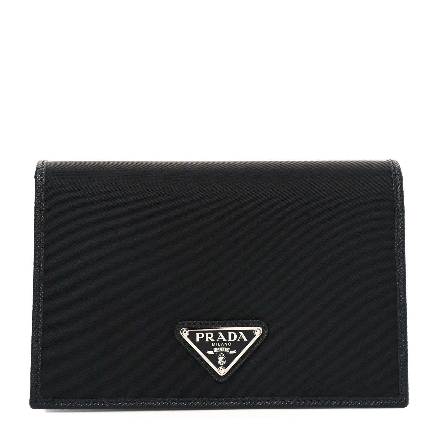 Re-Nylon Saffiano Passport Holder Black