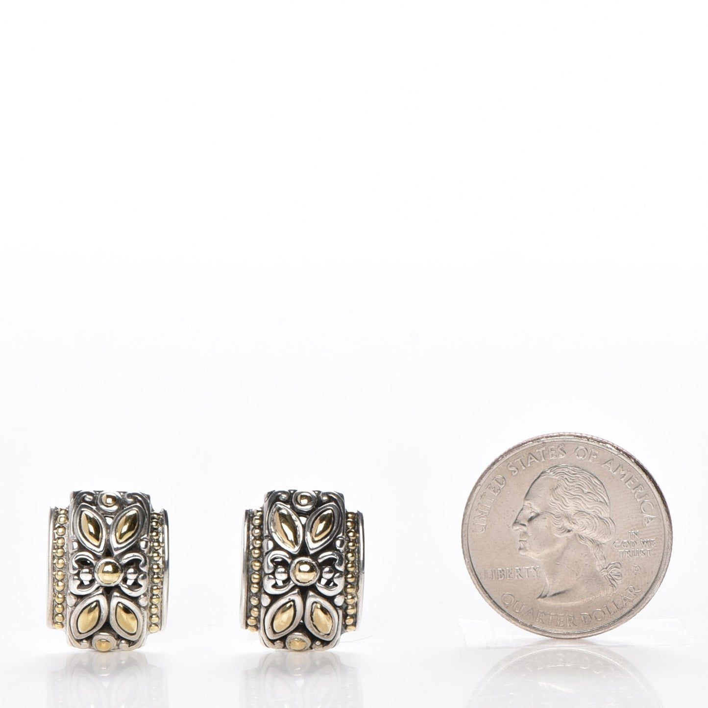 Sterling Silver 18K Yellow Gold Jaisalmer Omega Earrings