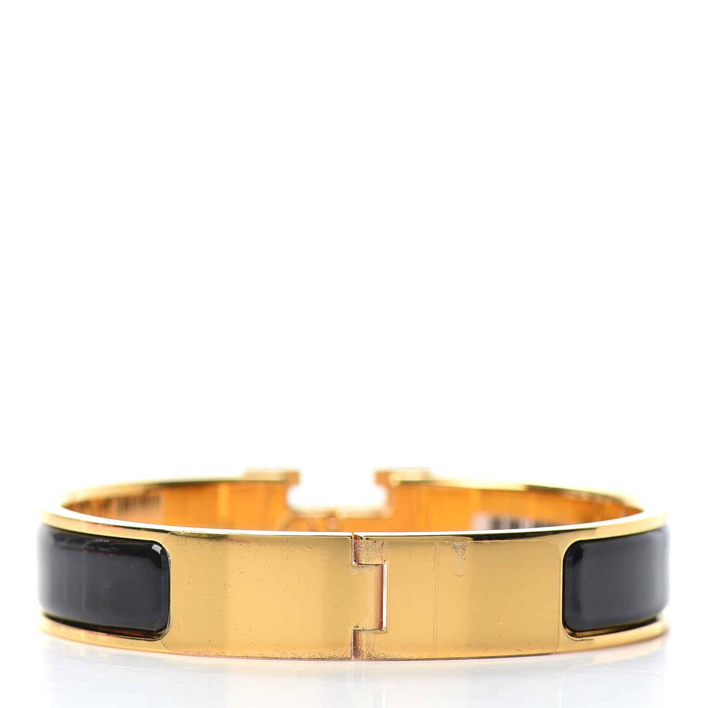 Enamel Narrow Clic Clac H Bracelet PM Black