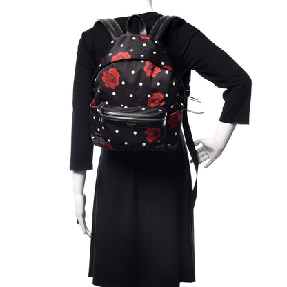 Saint Laurent Satin Rose Print Mini City Backpack Black 2 of 9