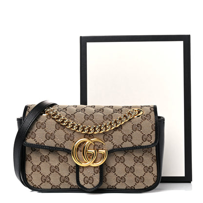 Gucci Monogram Matelasse Diagonal Mini GG Marmont Shoulder Bag Beige Black 14 of 14
