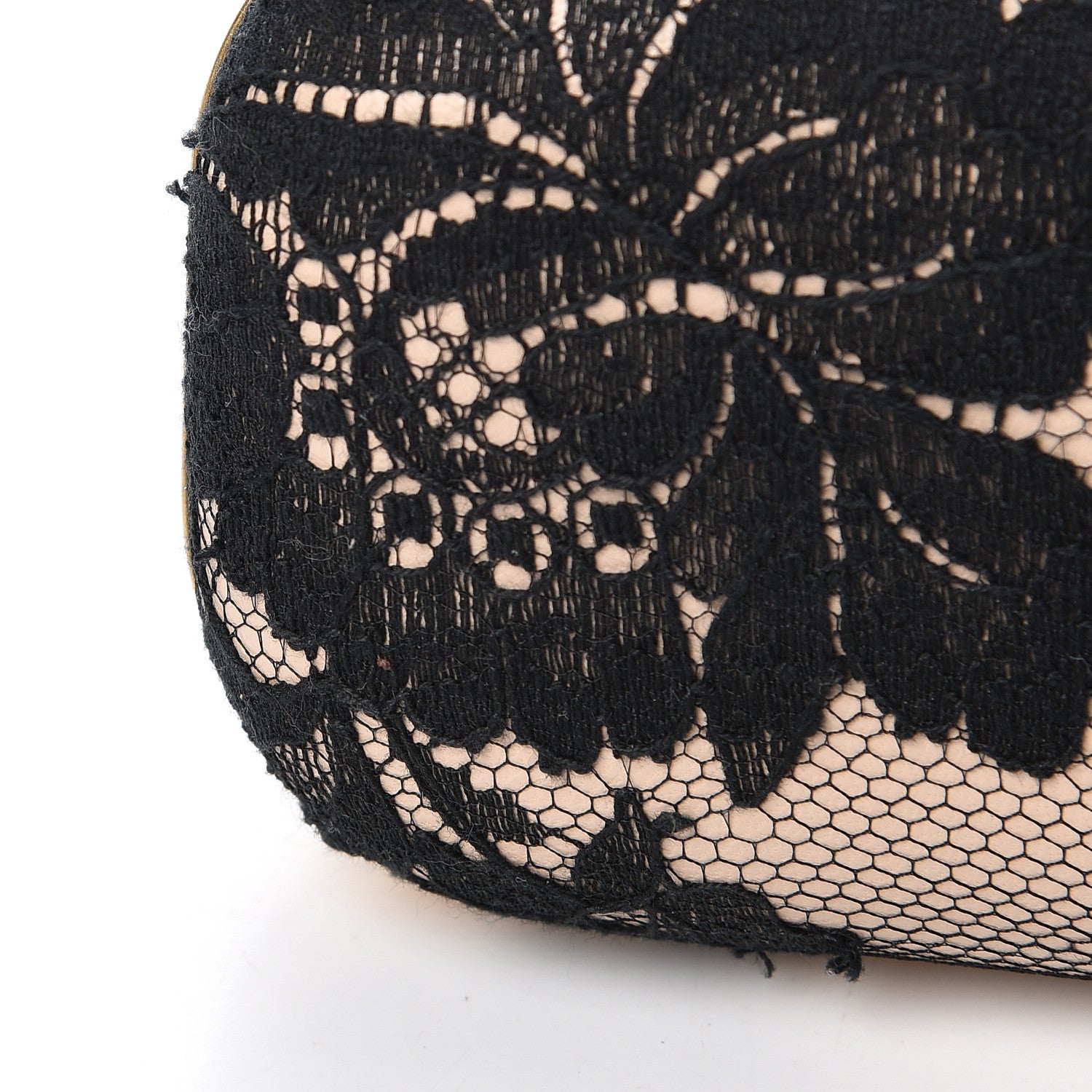 Alexander McQueen Lace Knuckle Duster Clutch Black Beige 9 of 10