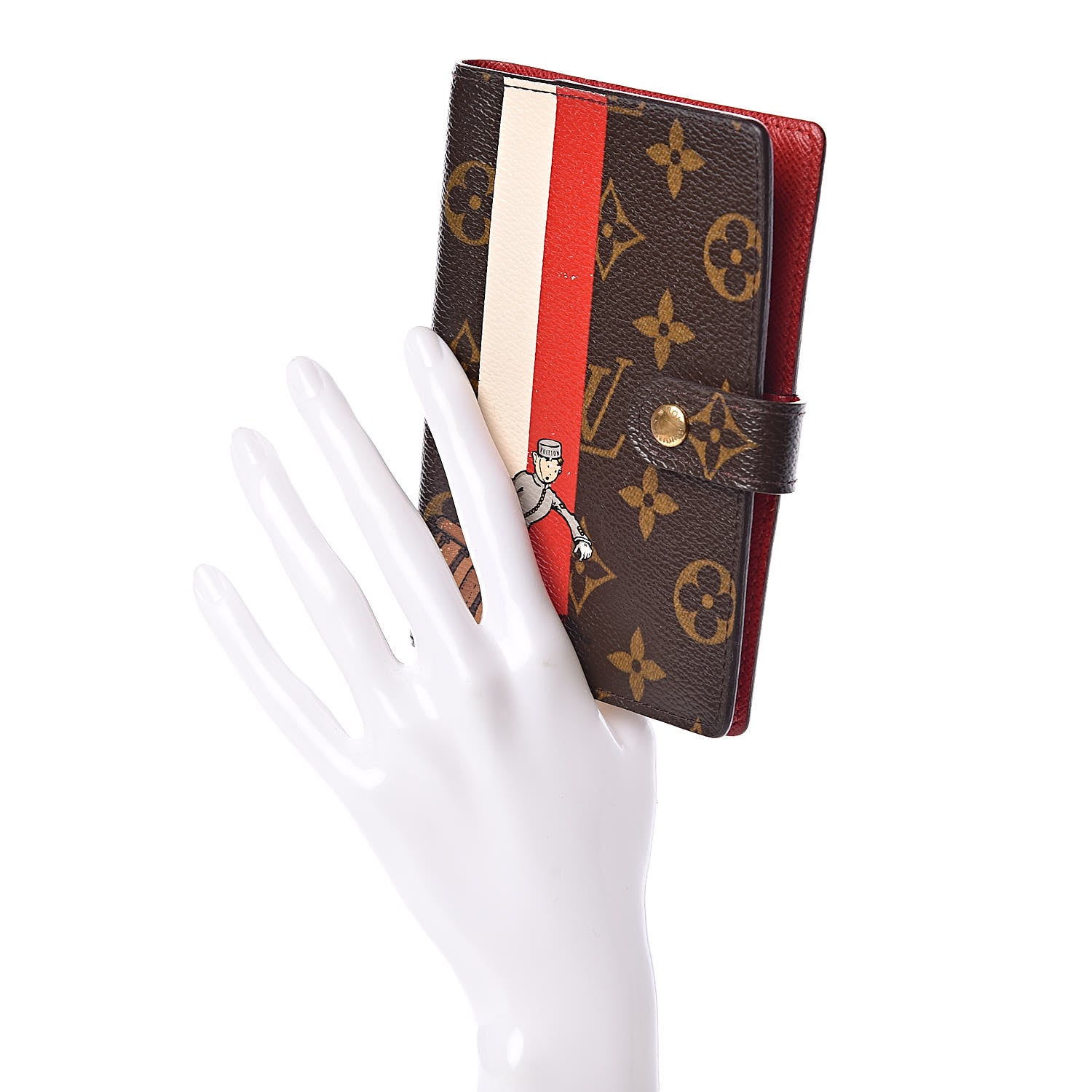 Louis Vuitton Monogram Groom Small Ring Agenda Cover Red 2 of 6