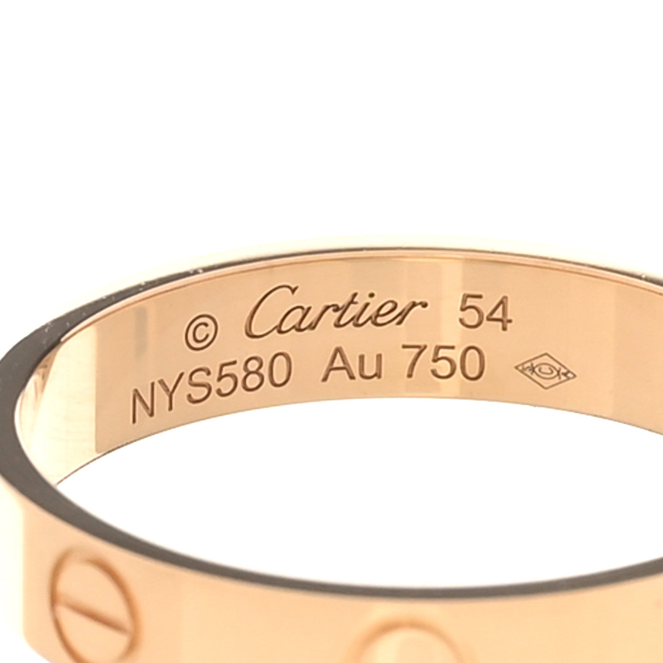 18K Yellow Gold 3.5mm LOVE Wedding Band Ring 54 7
