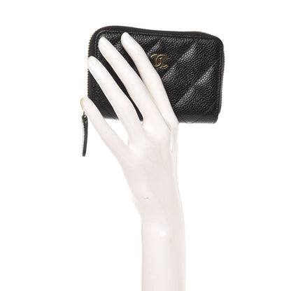Chanel Caviar Quilted Zip Coin Purse Black 2 of 8