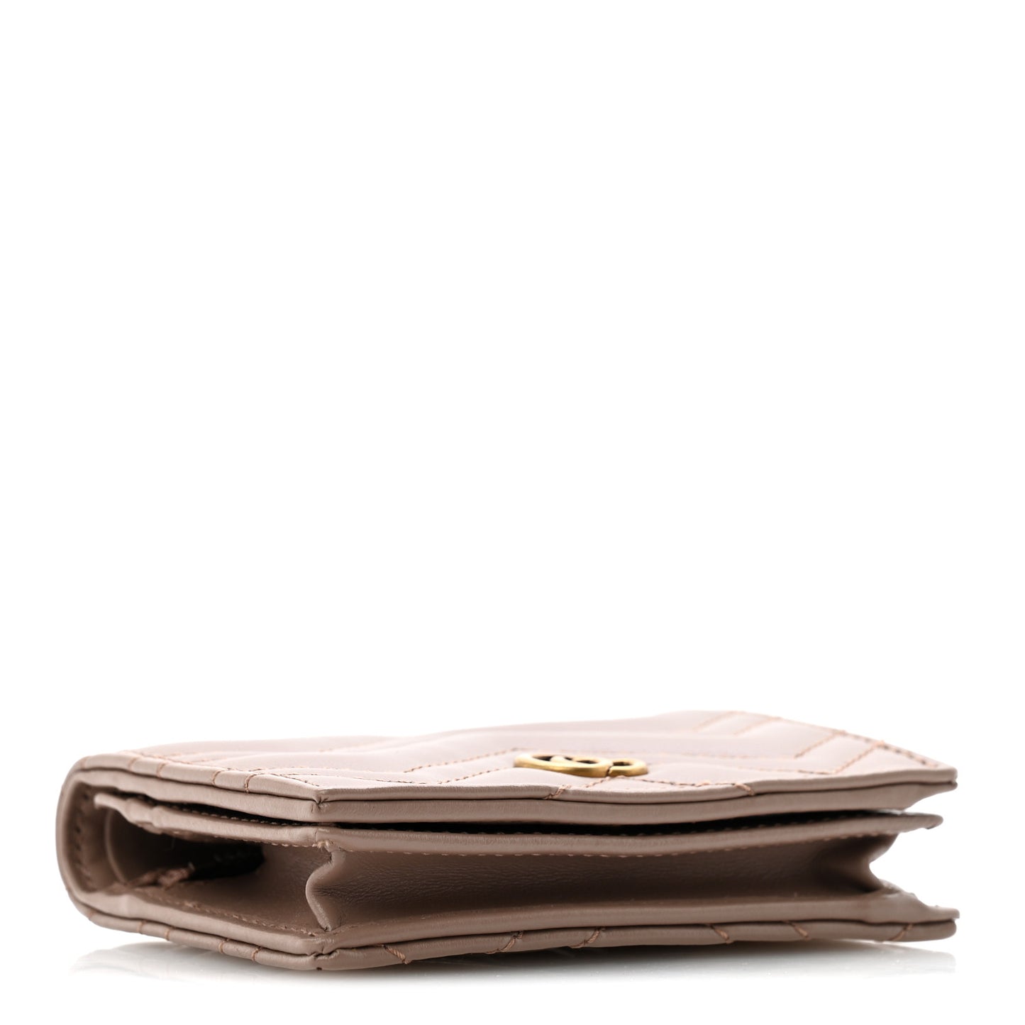 Calfskin Matelasse GG Marmont Card Case Wallet Porcelain Rose Porcelain Rose