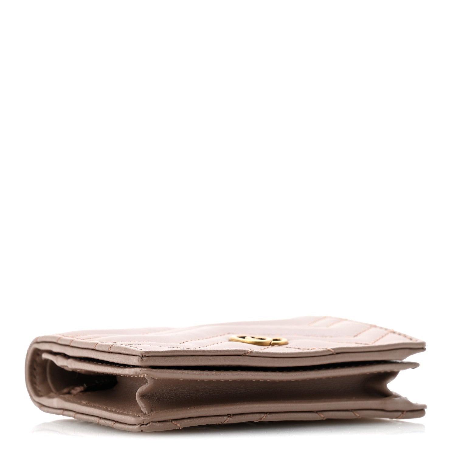 Gucci Calfskin Matelasse GG Marmont Card Case Wallet Porcelain Rose Porcelain Rose 4 of 8