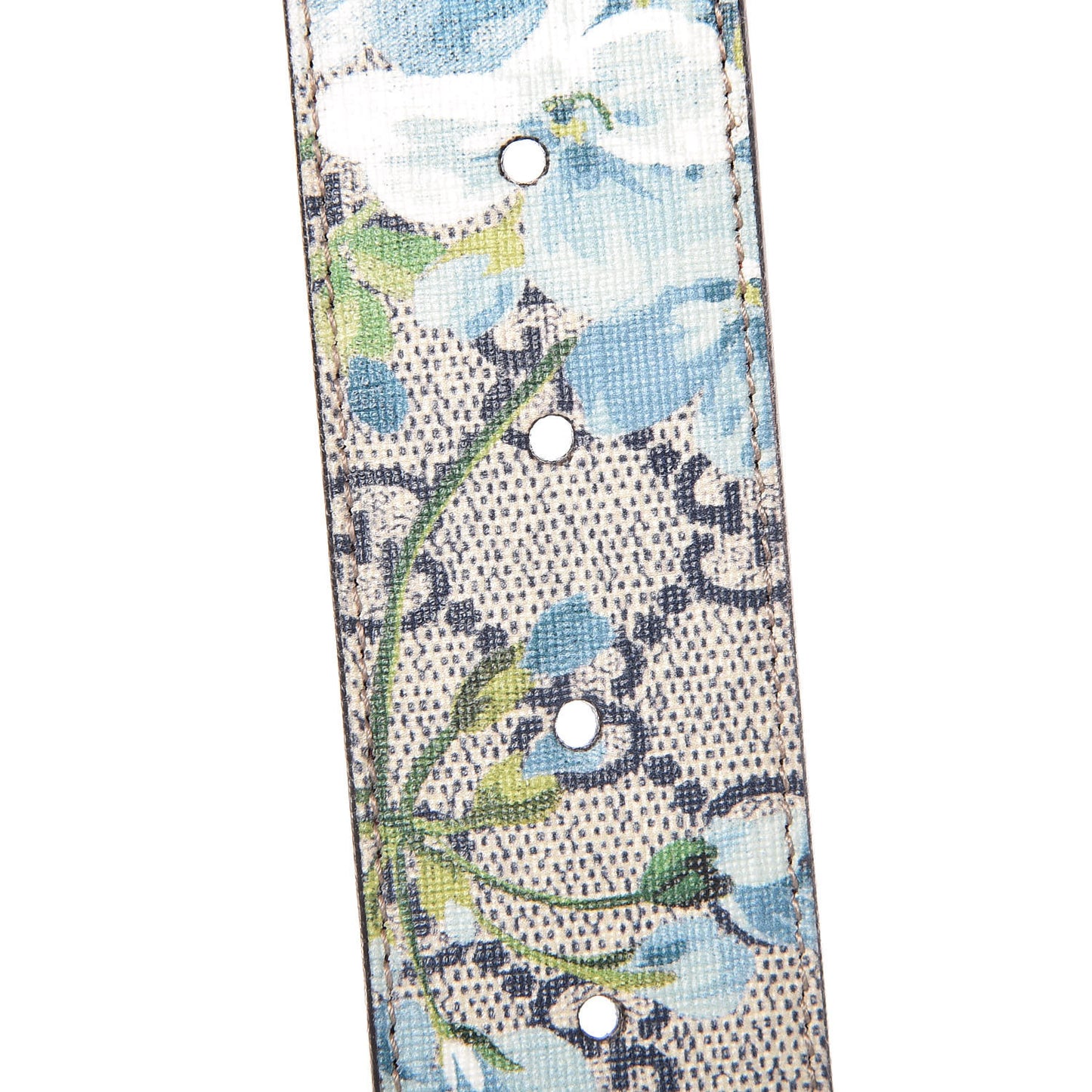 GG Plus Monogram Blooms Plaque Belt 85 34 Blue
