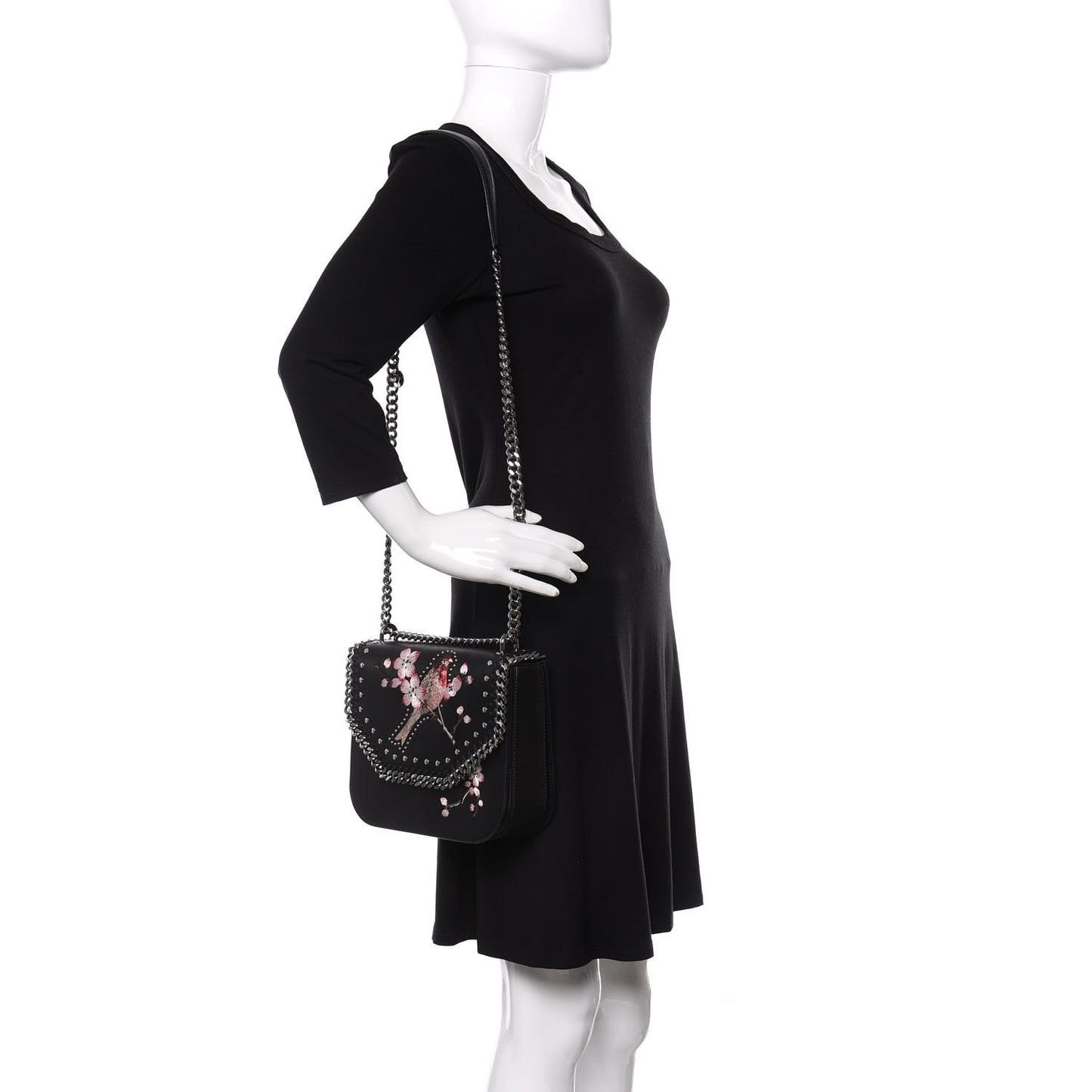 Eco Alter Nappa Medium Falabella Box Bird Shoulder Bag Black