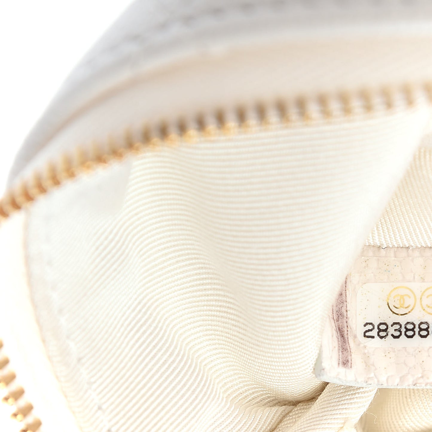 Caviar Quilted Small Cosmetic Case White