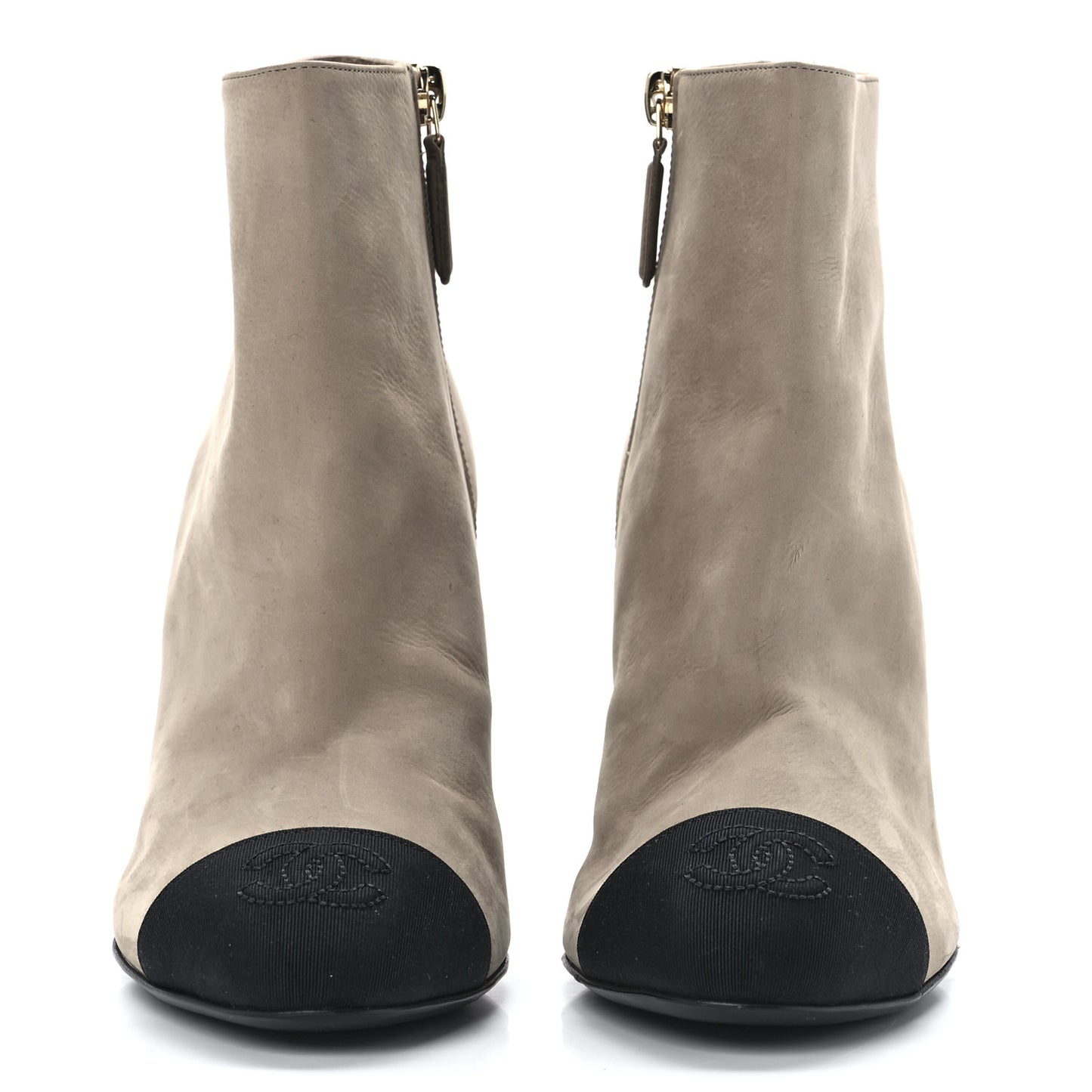 Suede Grosgrain Pearl Ankle Boots 36.5 Black