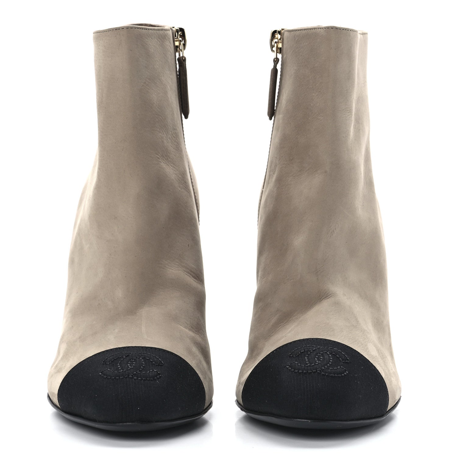 Chanel Suede Grosgrain Pearl Ankle Boots 36.5 Black 2 of 8