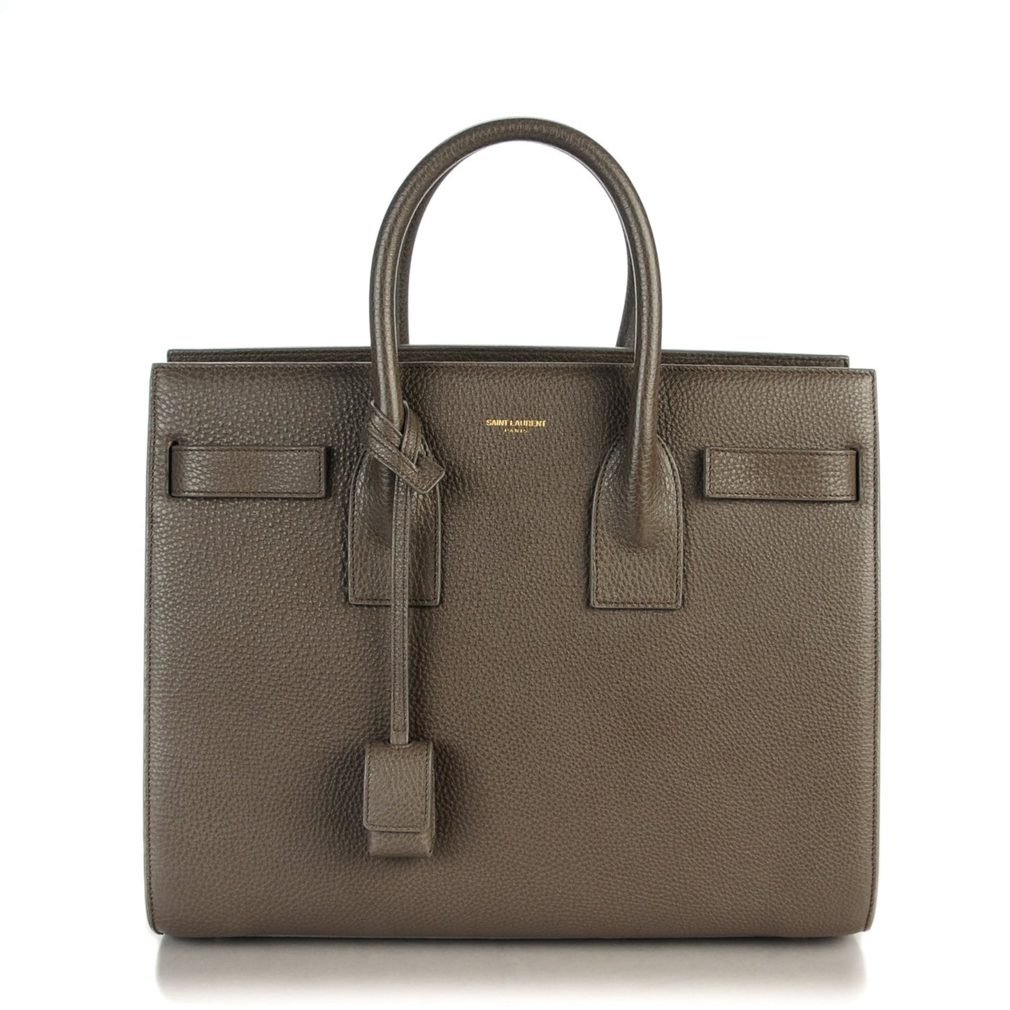 Grained Calfskin Small Sac de Jour Carryall Earth