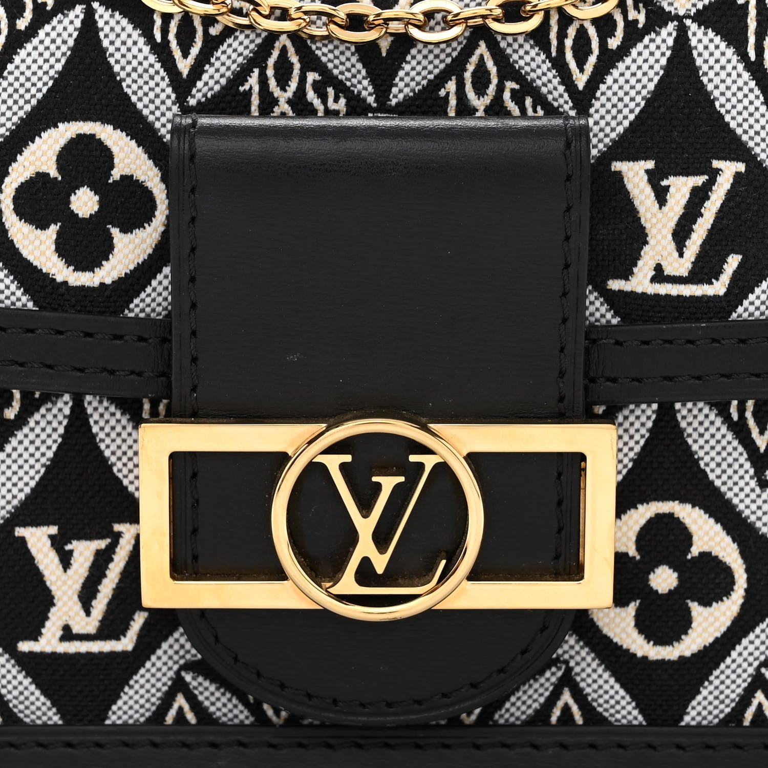 Louis Vuitton Jacquard Since 1854 Dauphine Chain Wallet Grey 7 of 9