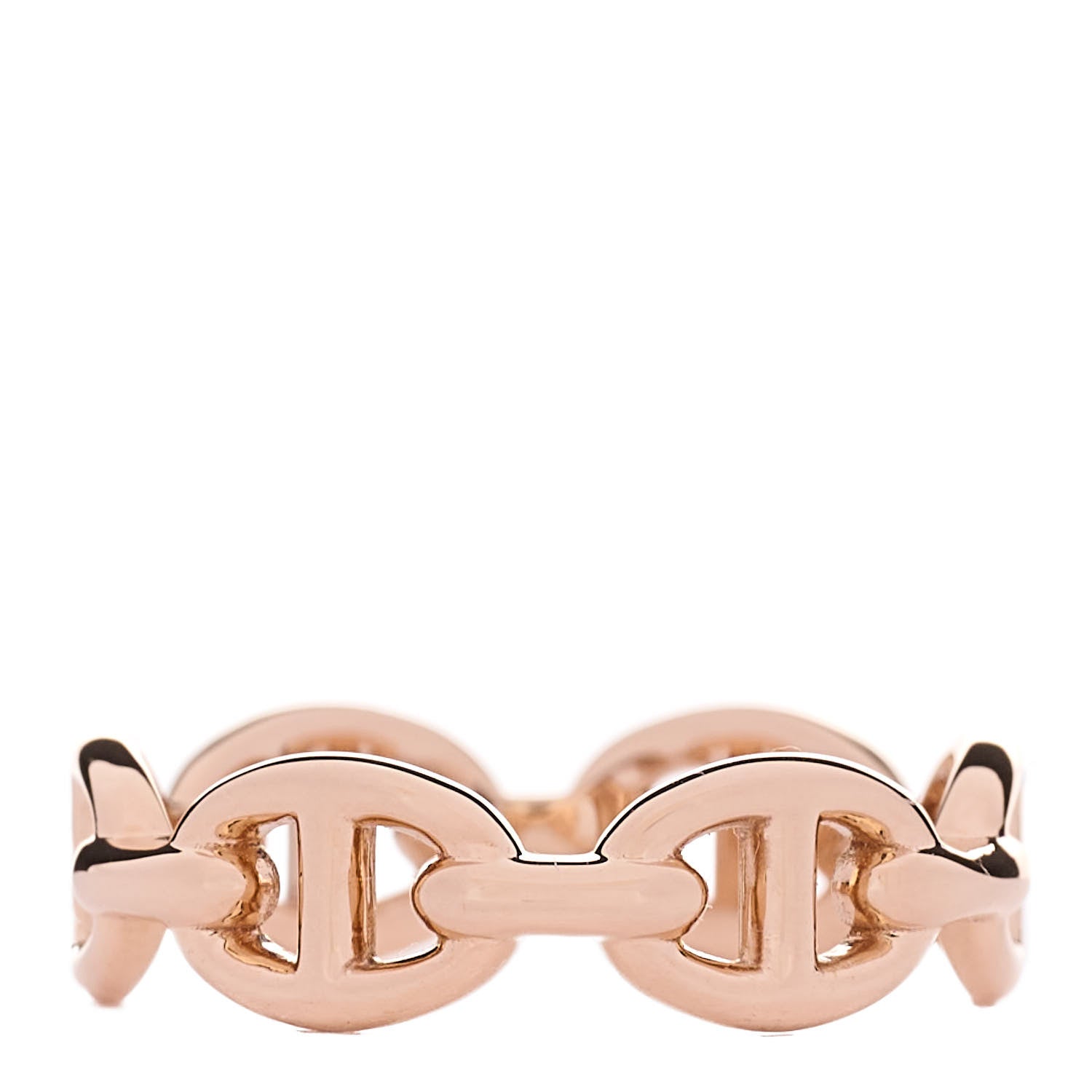 Hermes 18K Rose Gold PM Chaine d'Ancre Enchainee Ring 53 6.5 1 of 7