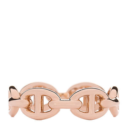 Hermes 18K Rose Gold PM Chaine d'Ancre Enchainee Ring 53 6.5 1 of 7