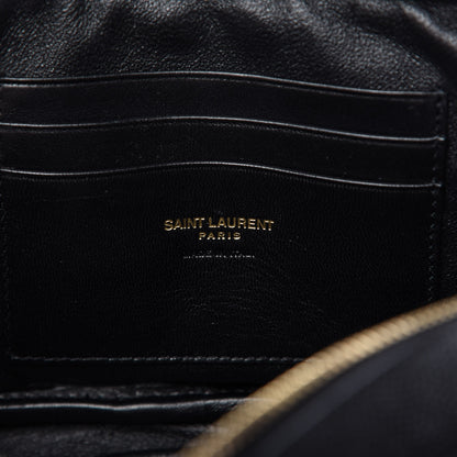 Saint Laurent Grain De Poudre Matelasse Monogram Mini Lou Camera Bag Black 8 of 10