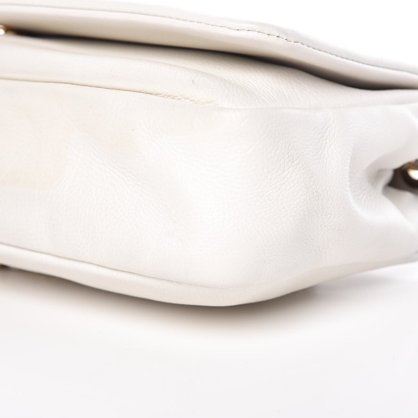 Calfskin Metal Mosaic Flap White