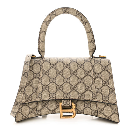 Balenciaga X GUCCI GG Supreme Monogram Small Hourglass Top Handle Bag Beige Ebony 1 of 11