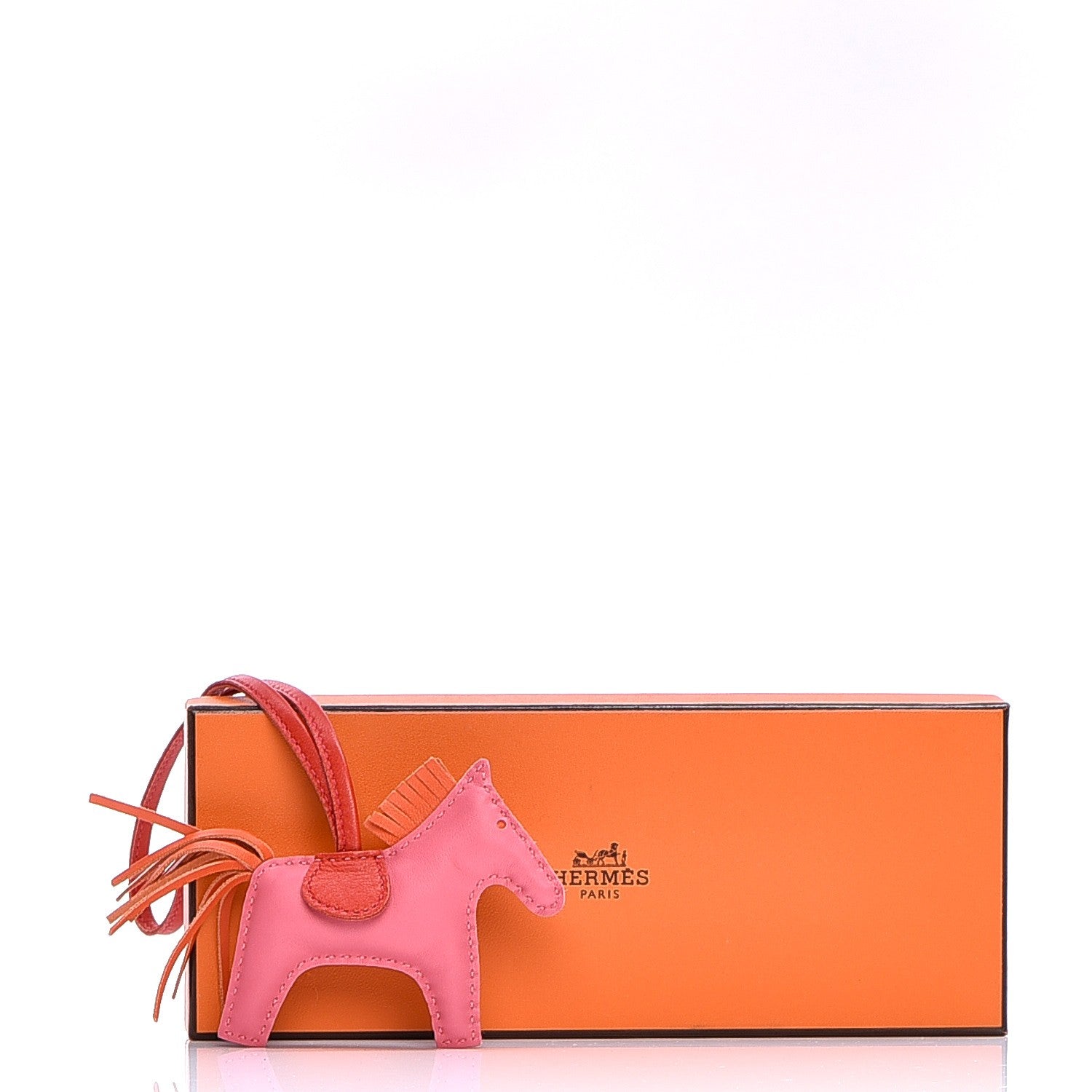 Hermes Milo Lambskin Grigri Rodeo Bag Charm PM Rose Azalee Orange Poppy Rouge Indien 4 of 4